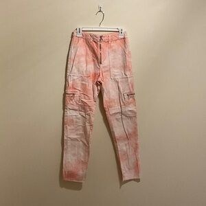 Forever 21 Peach Tie-Dye Cargo Pants